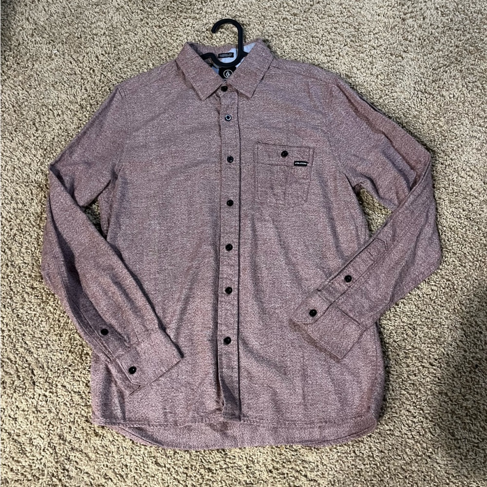 Volcom Men's Casual Button-Down Shirt - Brown